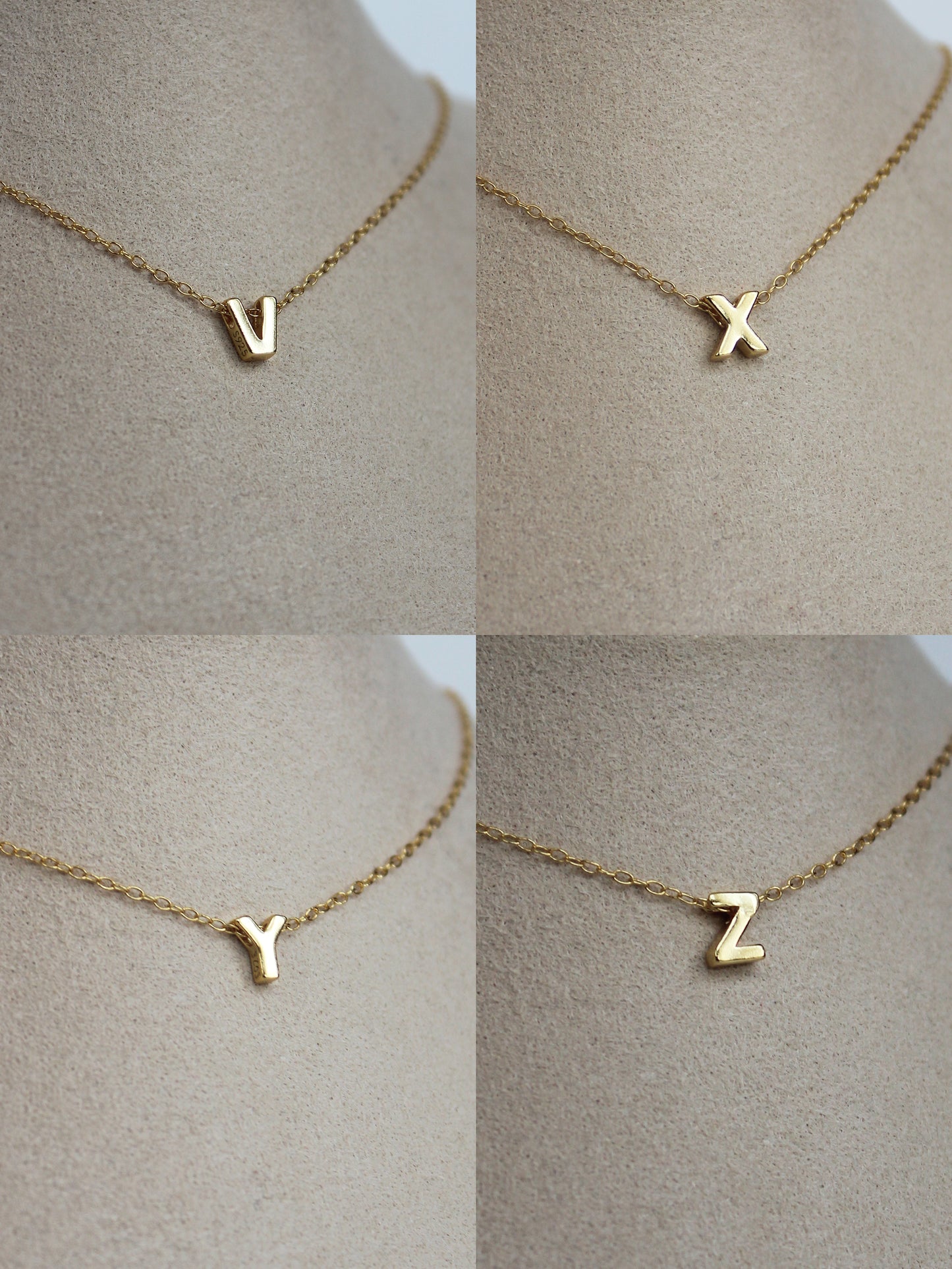 Vermeil Initial Letter Necklaces
