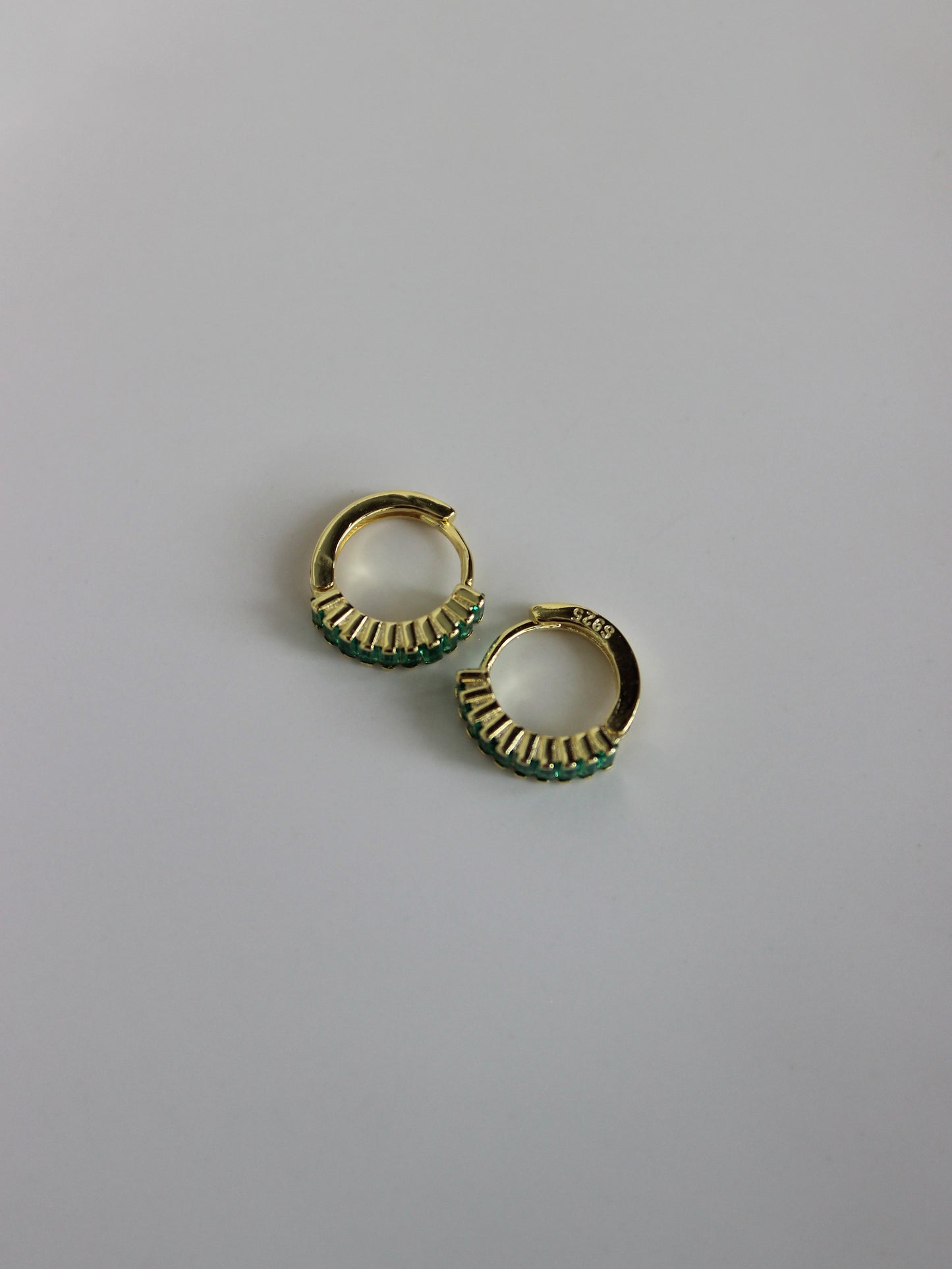 Vermeil Emerald Green Cartilage Hoops