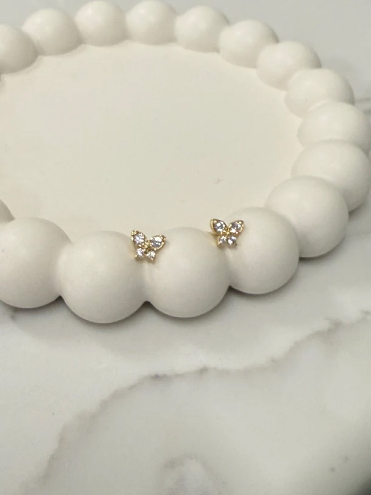 Butterfly 4 Cubic Zirconia Studs