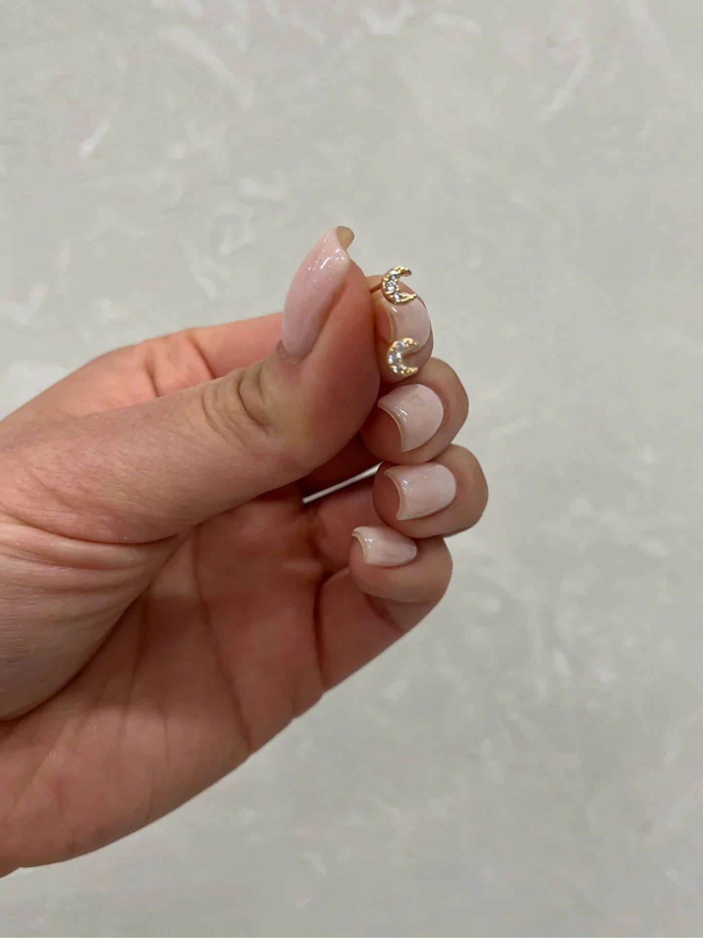 Moon Cubic Zirconia Studs