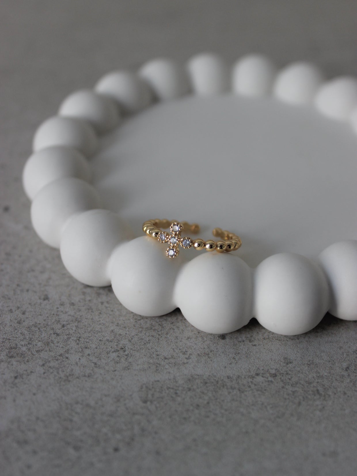 Cross Cubic Zirconia Ring