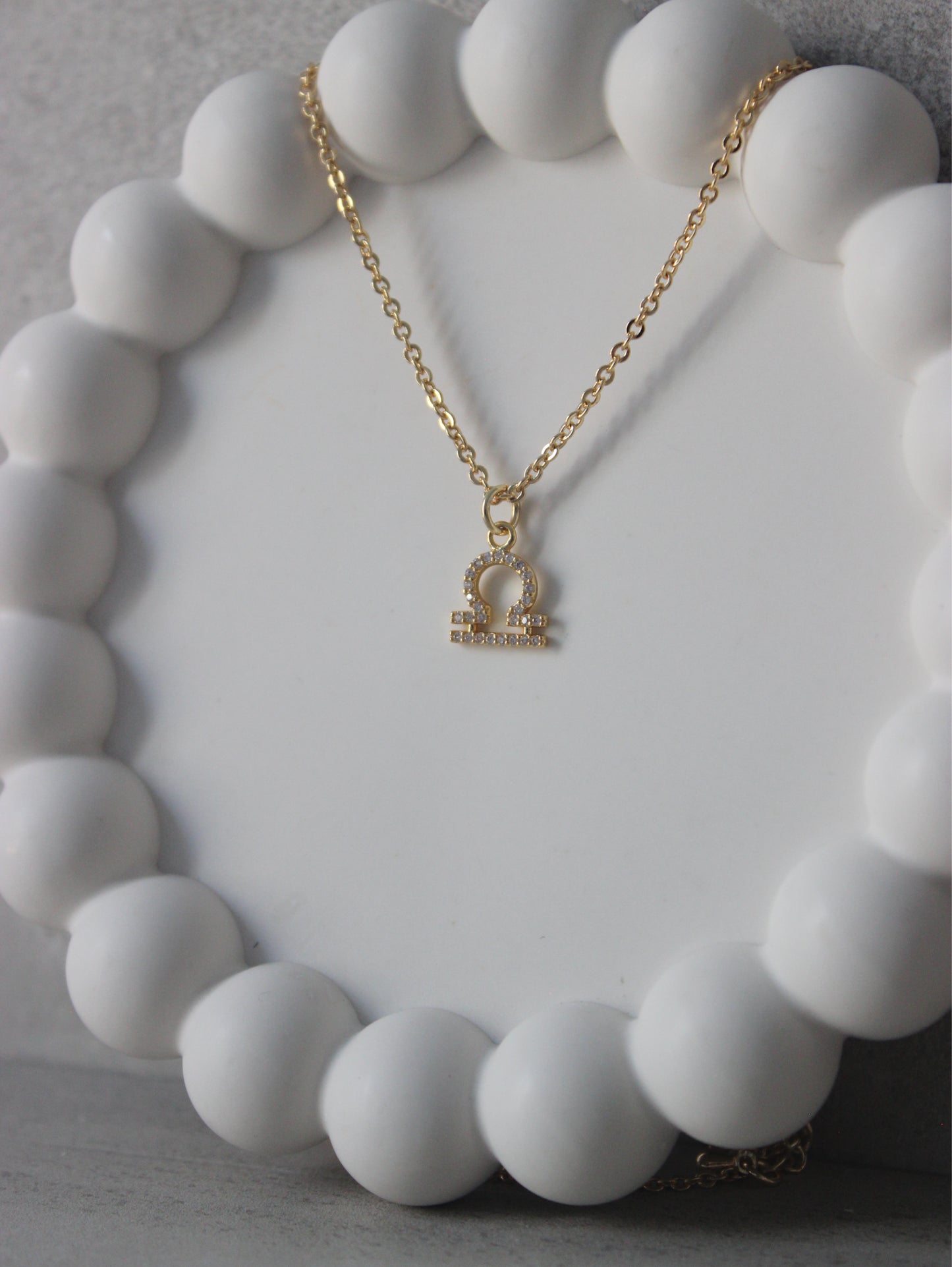 Libra CZ Pendant Necklace