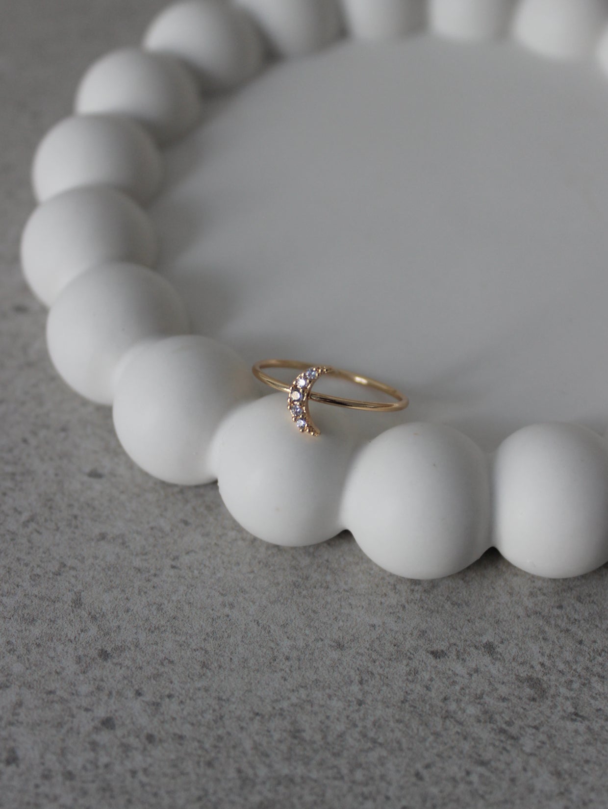 Moon Cubic Zirconia Ring