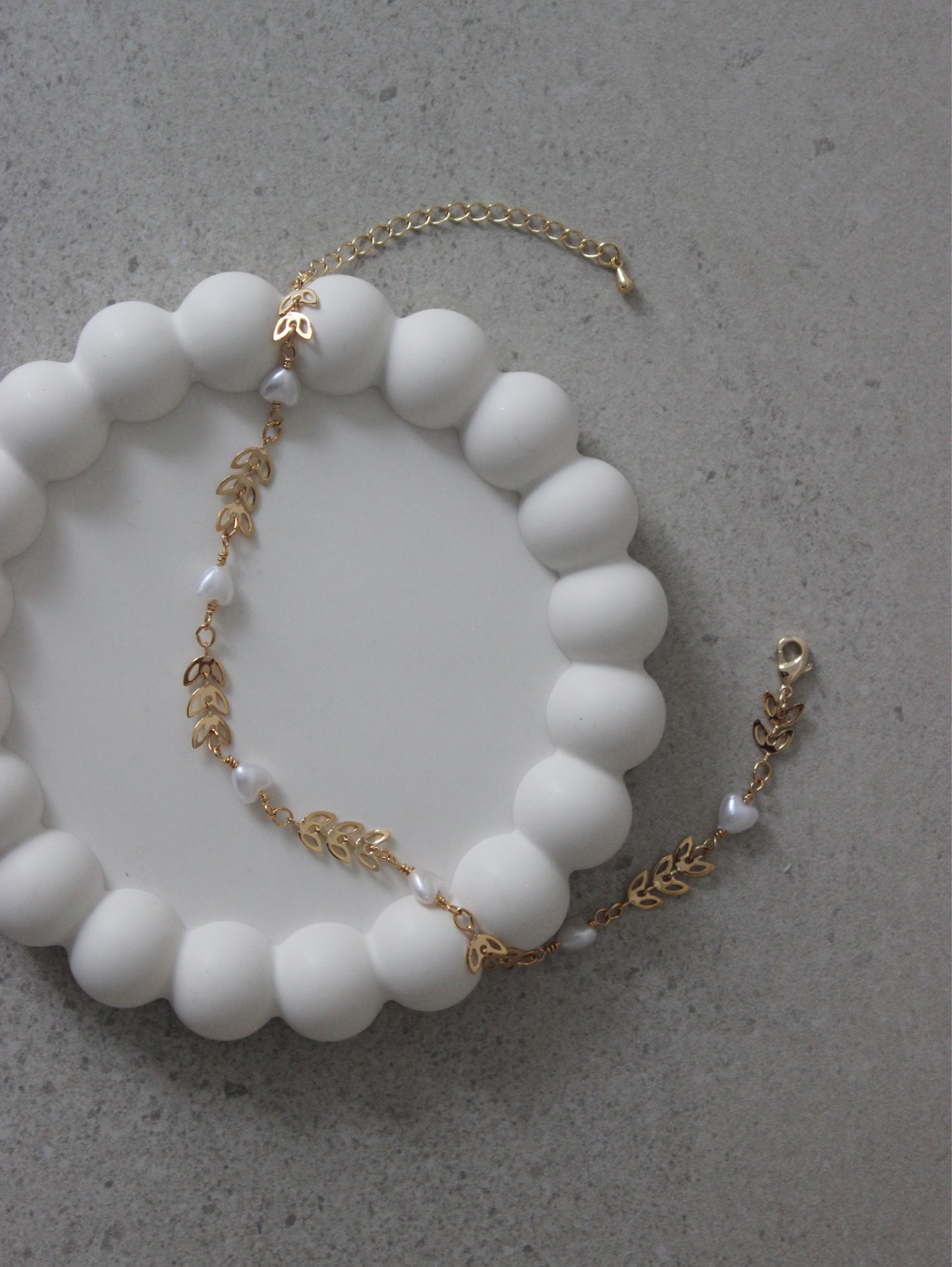 Leaf & Pearl Anklet