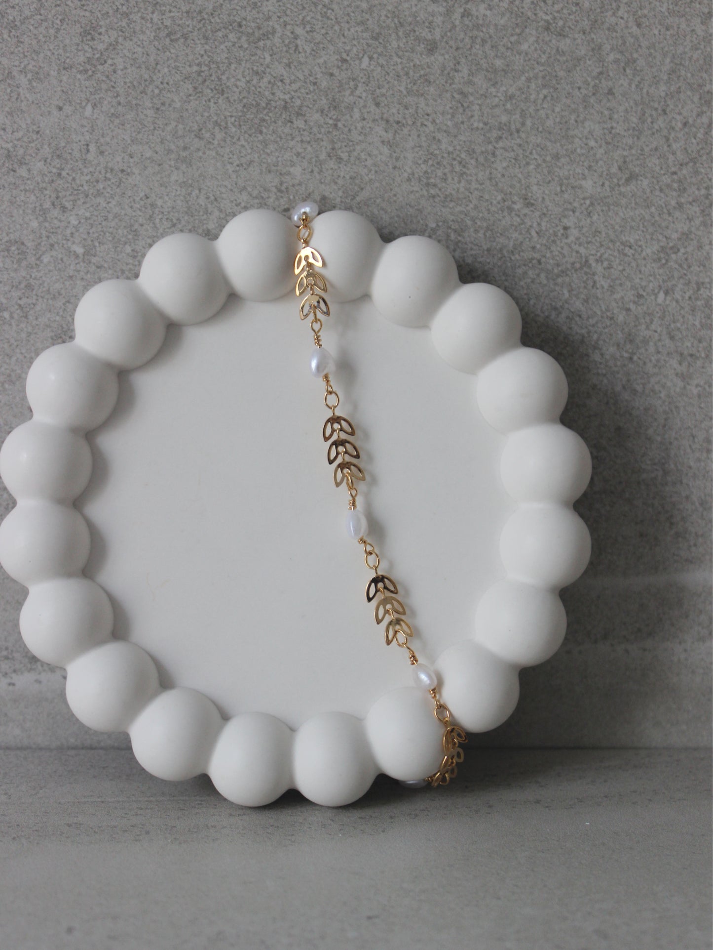 Leaf & Pearl Anklet