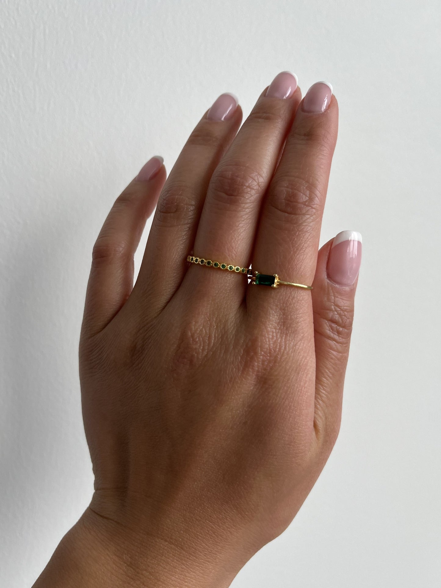 Vermeil Emerald Solitaire Cartilage Hoops