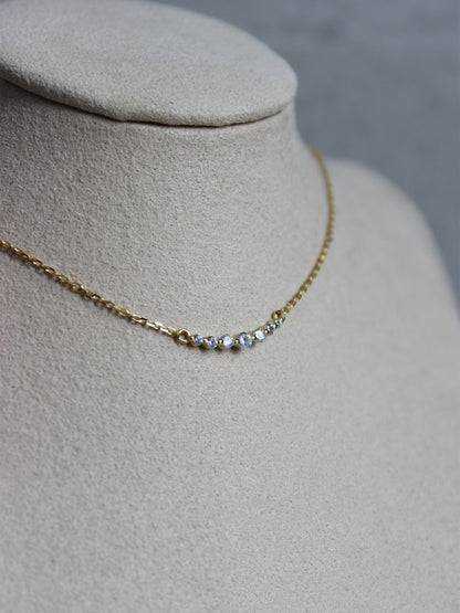 18K Vermeil 7 Crystal Bar Necklace