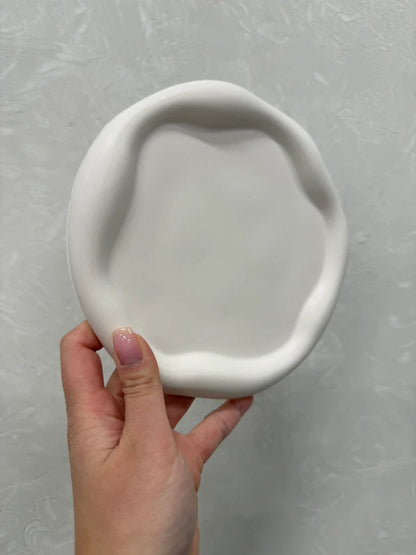 Circle Wavy Jesmonite Tray