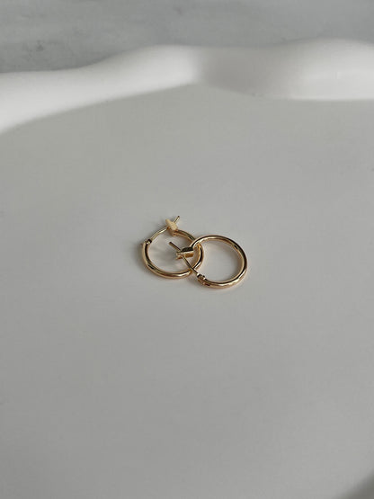 18K Gold Plated Classic Thin Hoops