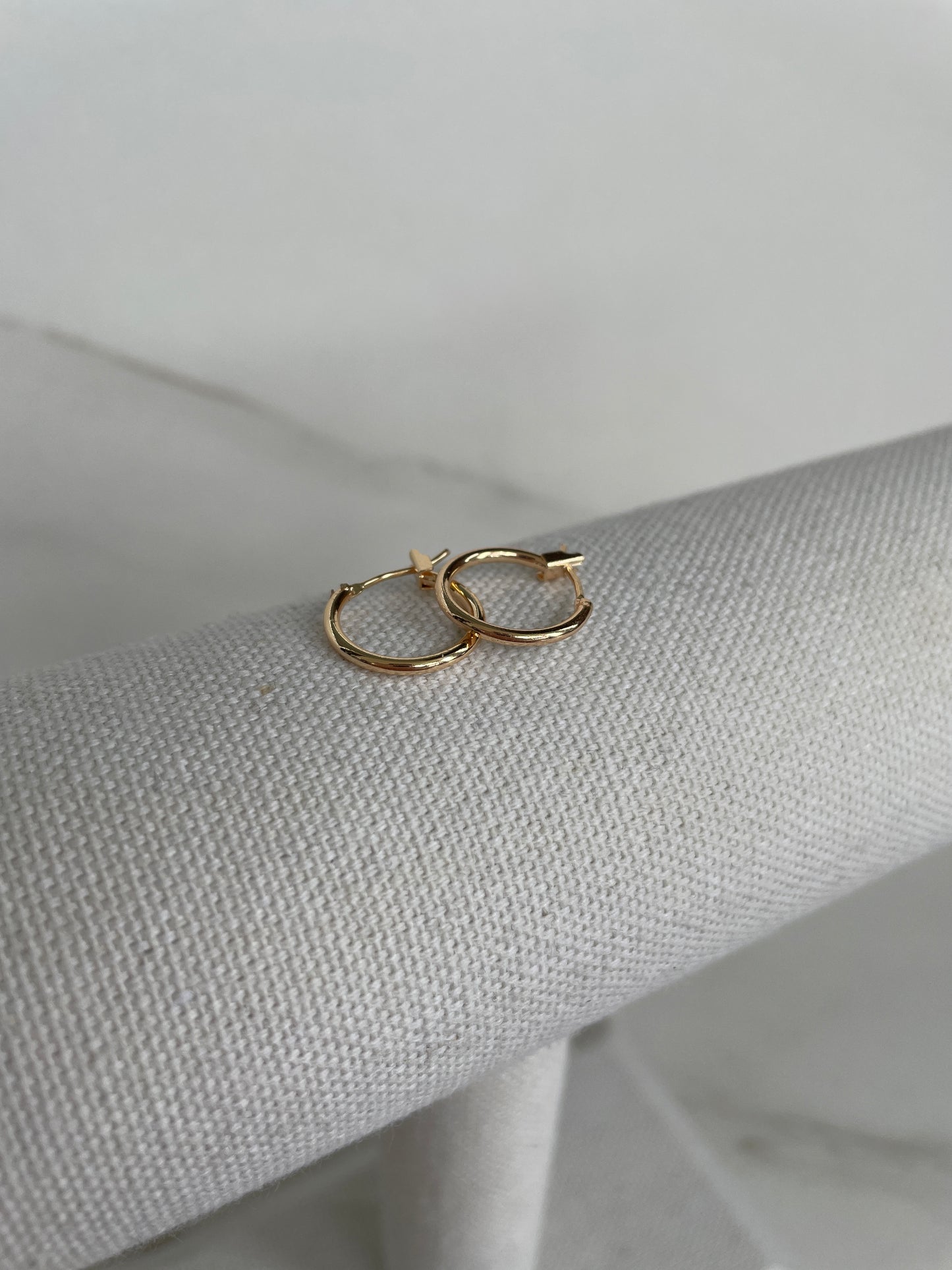 18K Gold Plated Classic Thin Hoops