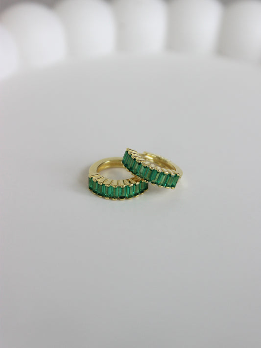 18K Vermeil Emerald Green Cartilage Hoops