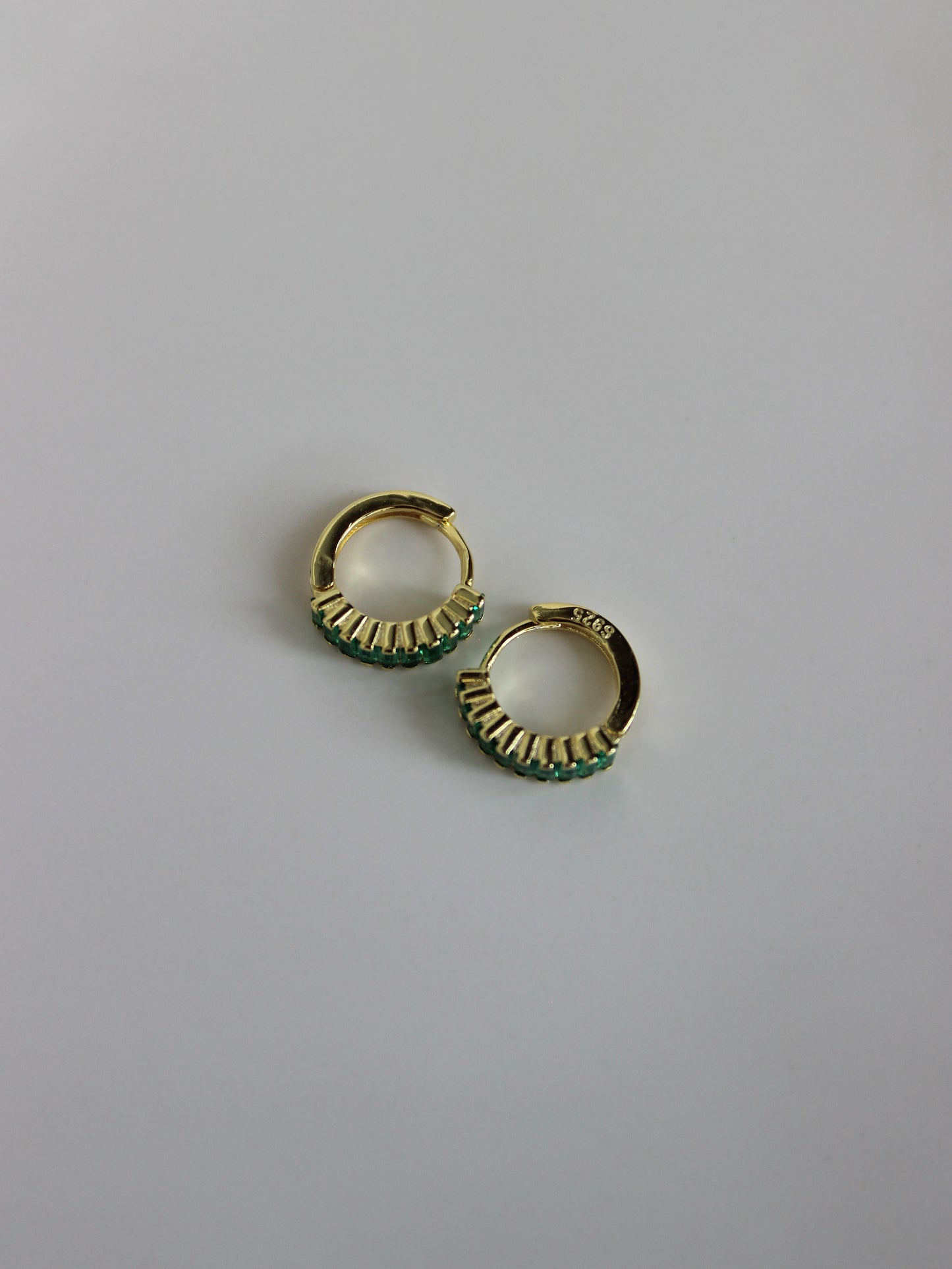 18K Vermeil Emerald Green Cartilage Hoops