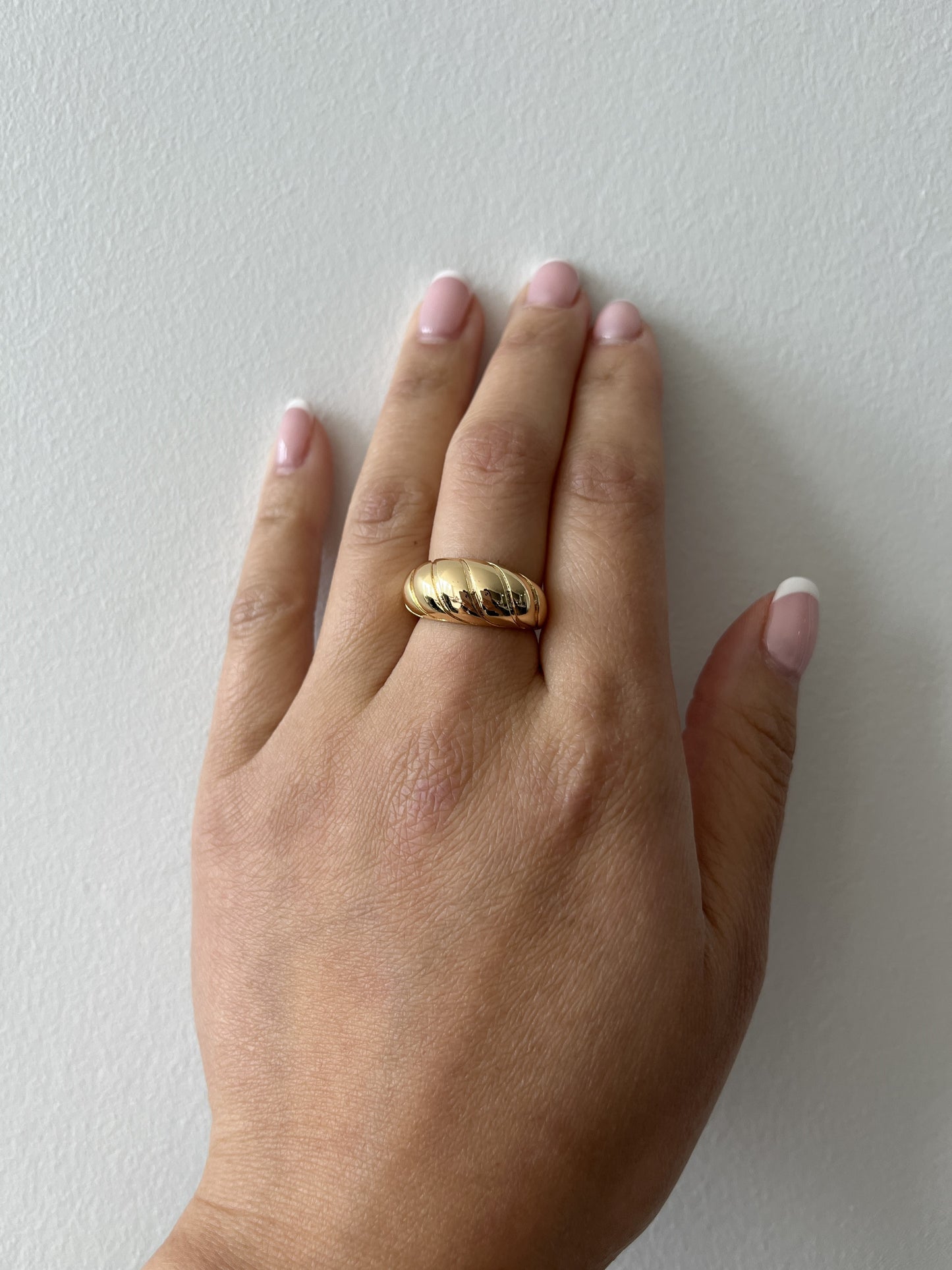 18K Gold Filled French Croissant Ring