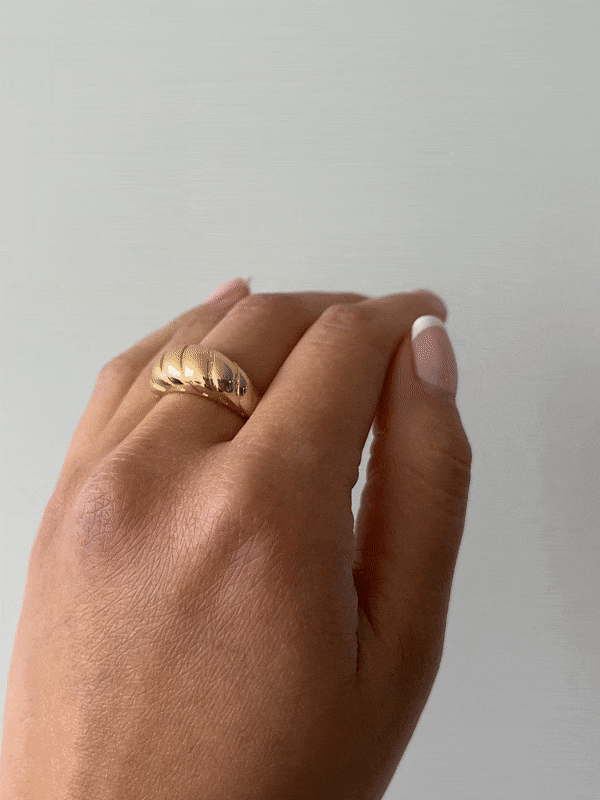 18K Gold Filled French Croissant Ring