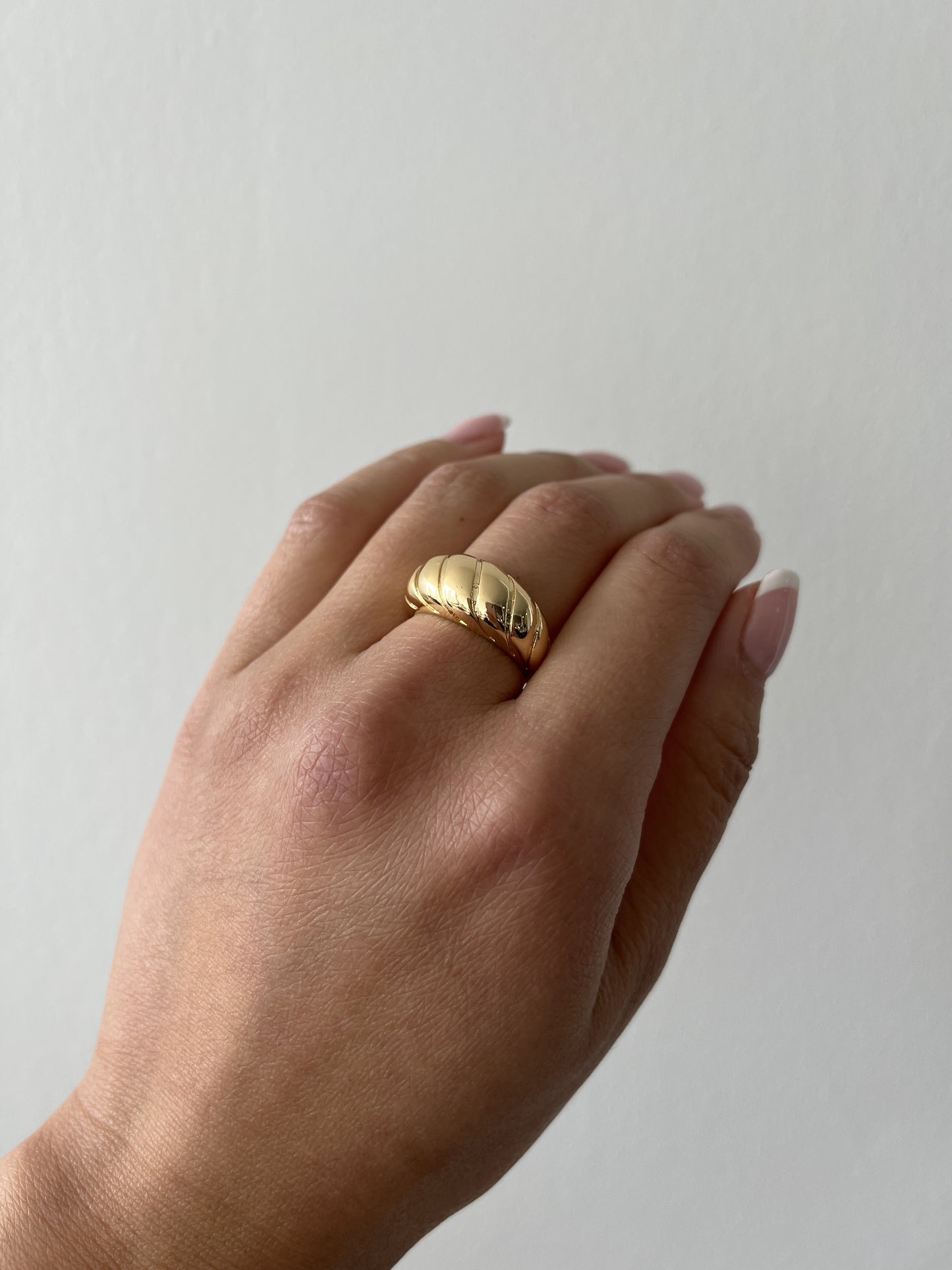 18K Gold Filled French Croissant Ring