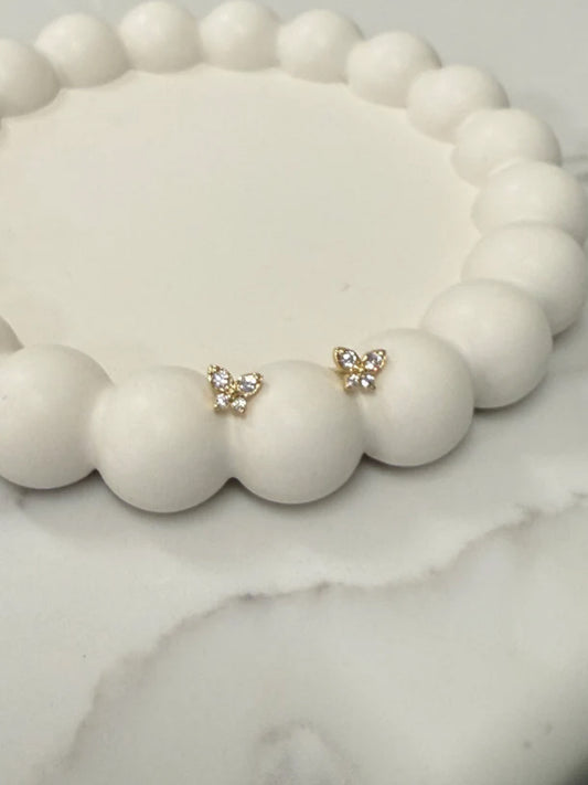 Butterfly 4 Cubic Zirconia Studs