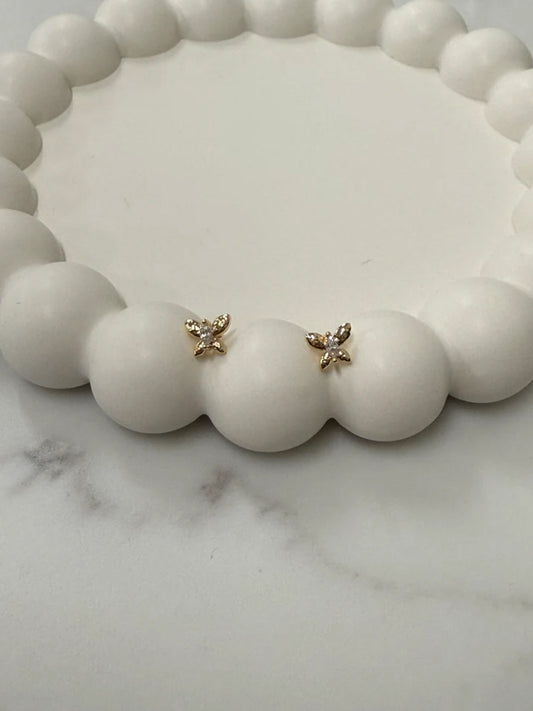 Butterfly Cubic Zirconia Center Studs