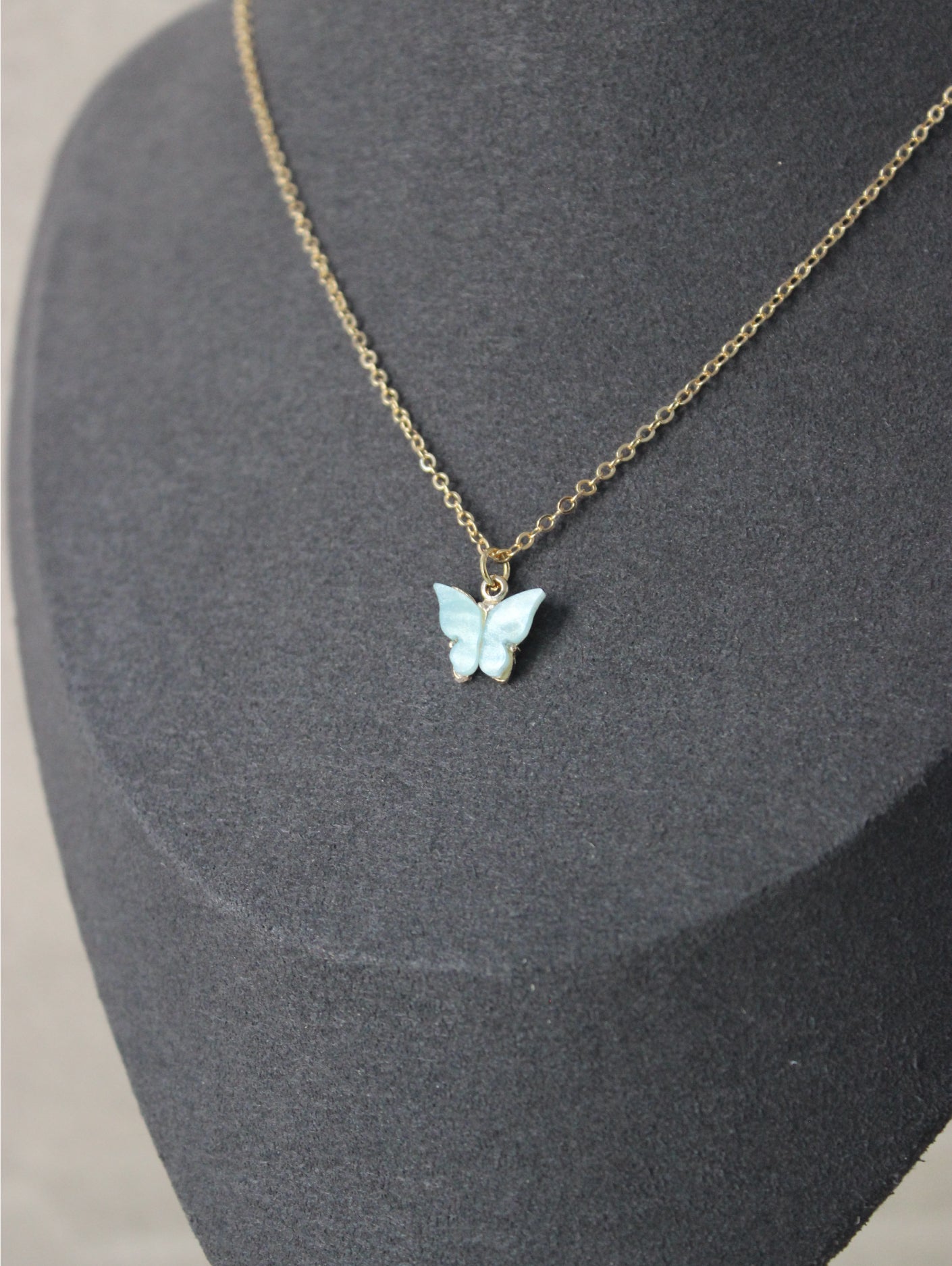 Light Blue Butterfly Necklace