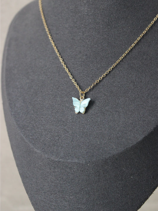 Light Blue Butterfly Necklace