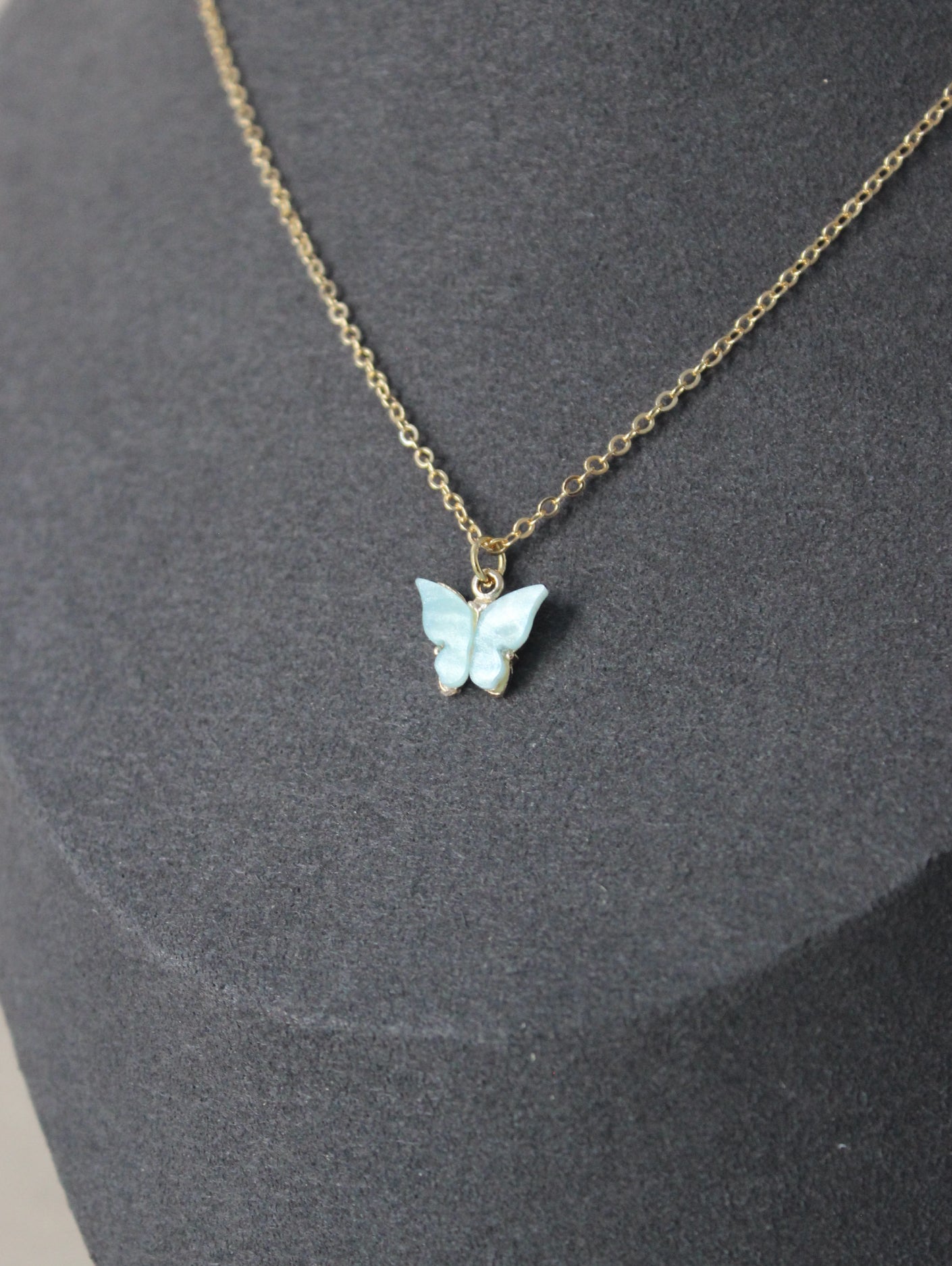 Light Blue Butterfly Necklace