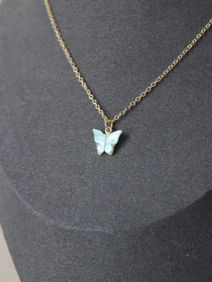 Light Blue Butterfly Necklace