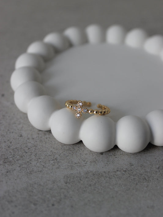 Cross Cubic Zirconia Ring