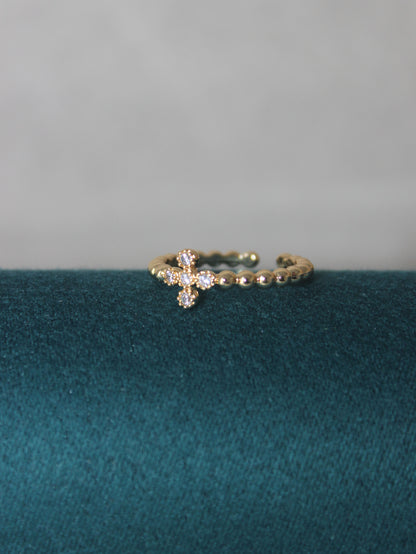 Cross Cubic Zirconia Ring