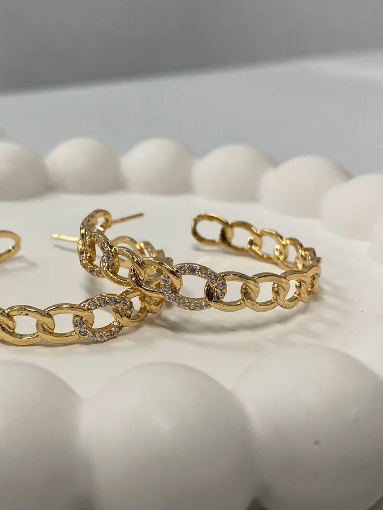 Cuban Chain Cubic Zirconia Hoops