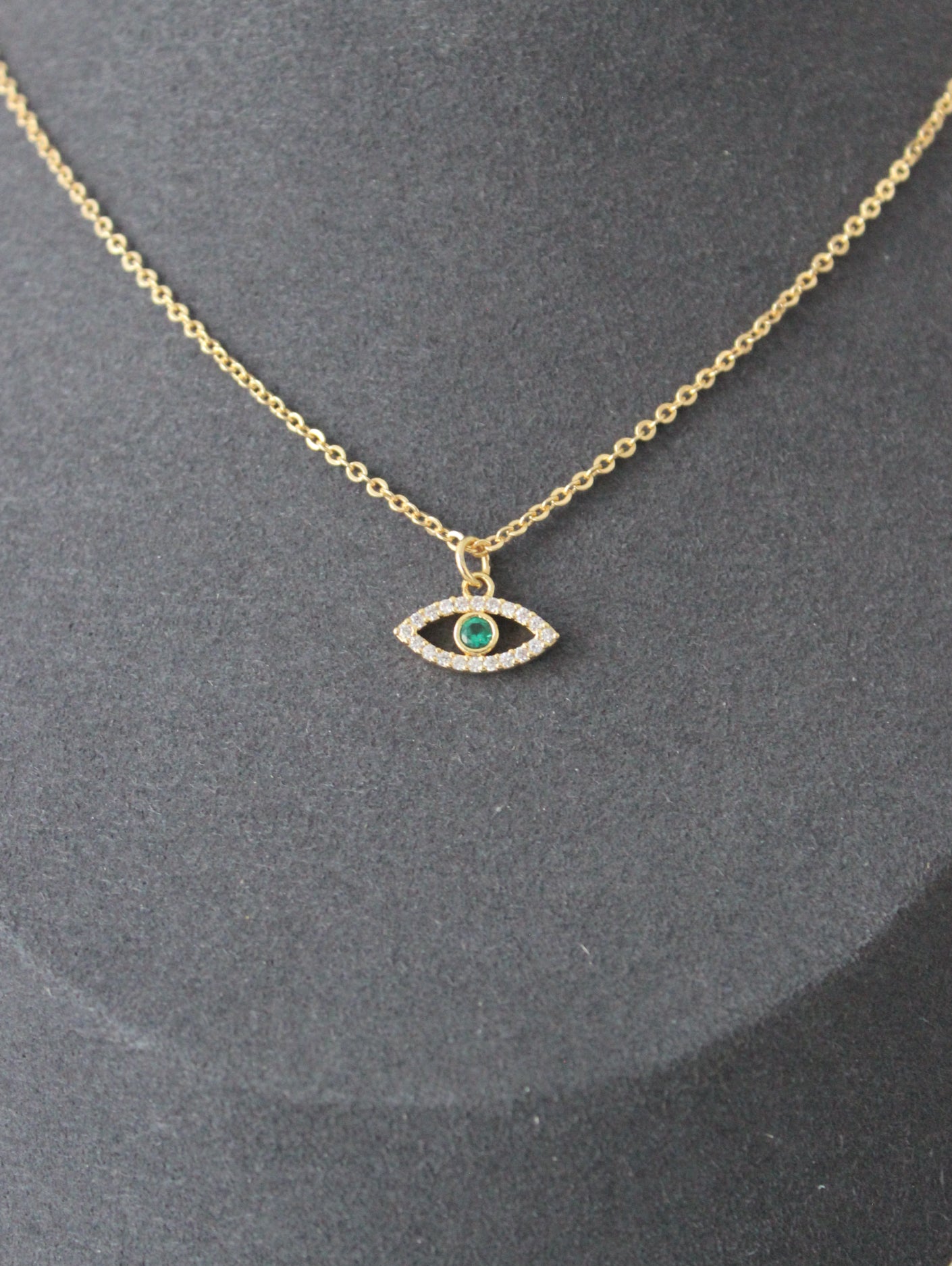 Green Evil Eye Cubic Zirconia Necklace