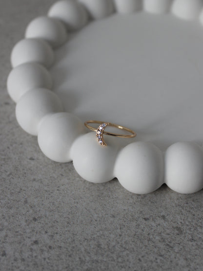 Moon Cubic Zirconia Ring