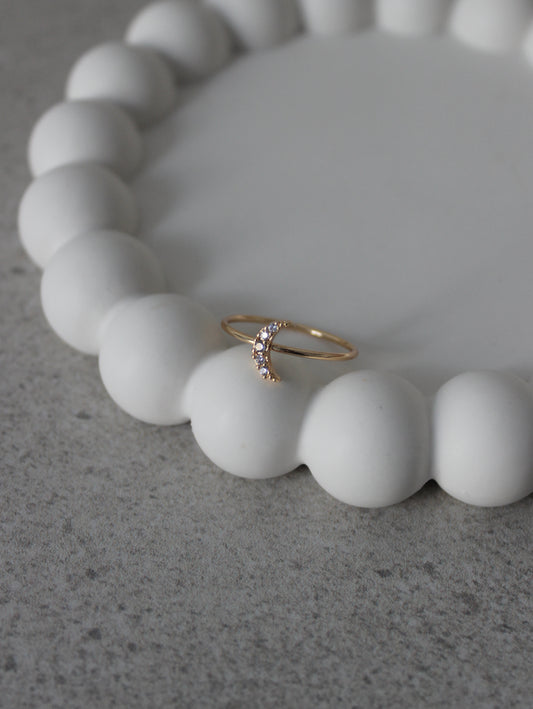 Moon Cubic Zirconia Ring