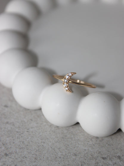 Moon Cubic Zirconia Ring