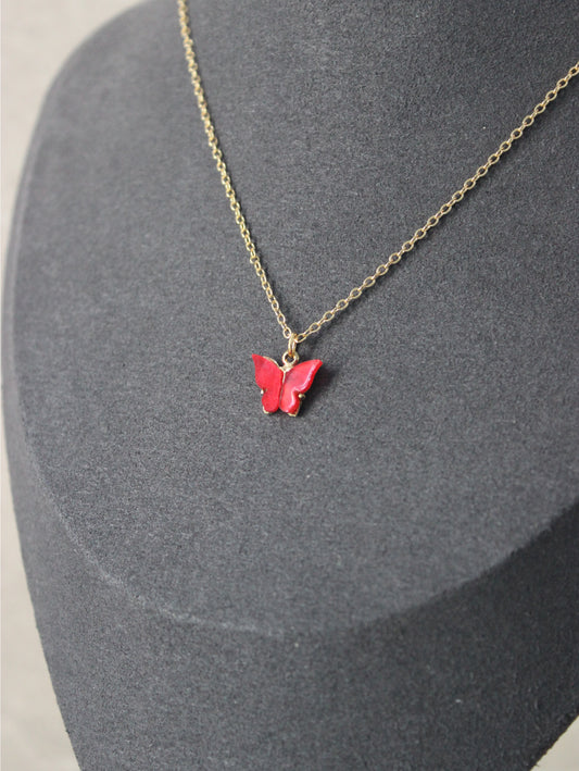 Red Butterfly Necklace