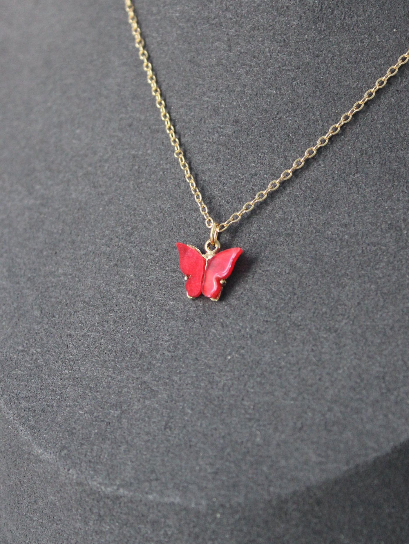 Red Butterfly Necklace