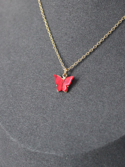 Red Butterfly Necklace