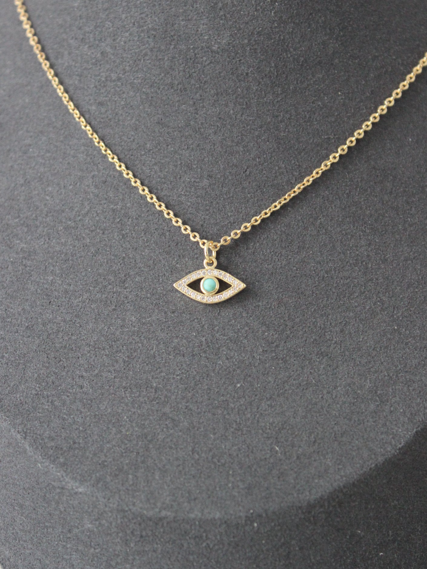Turquoise Evil Eye Cubic Zirconia Necklace