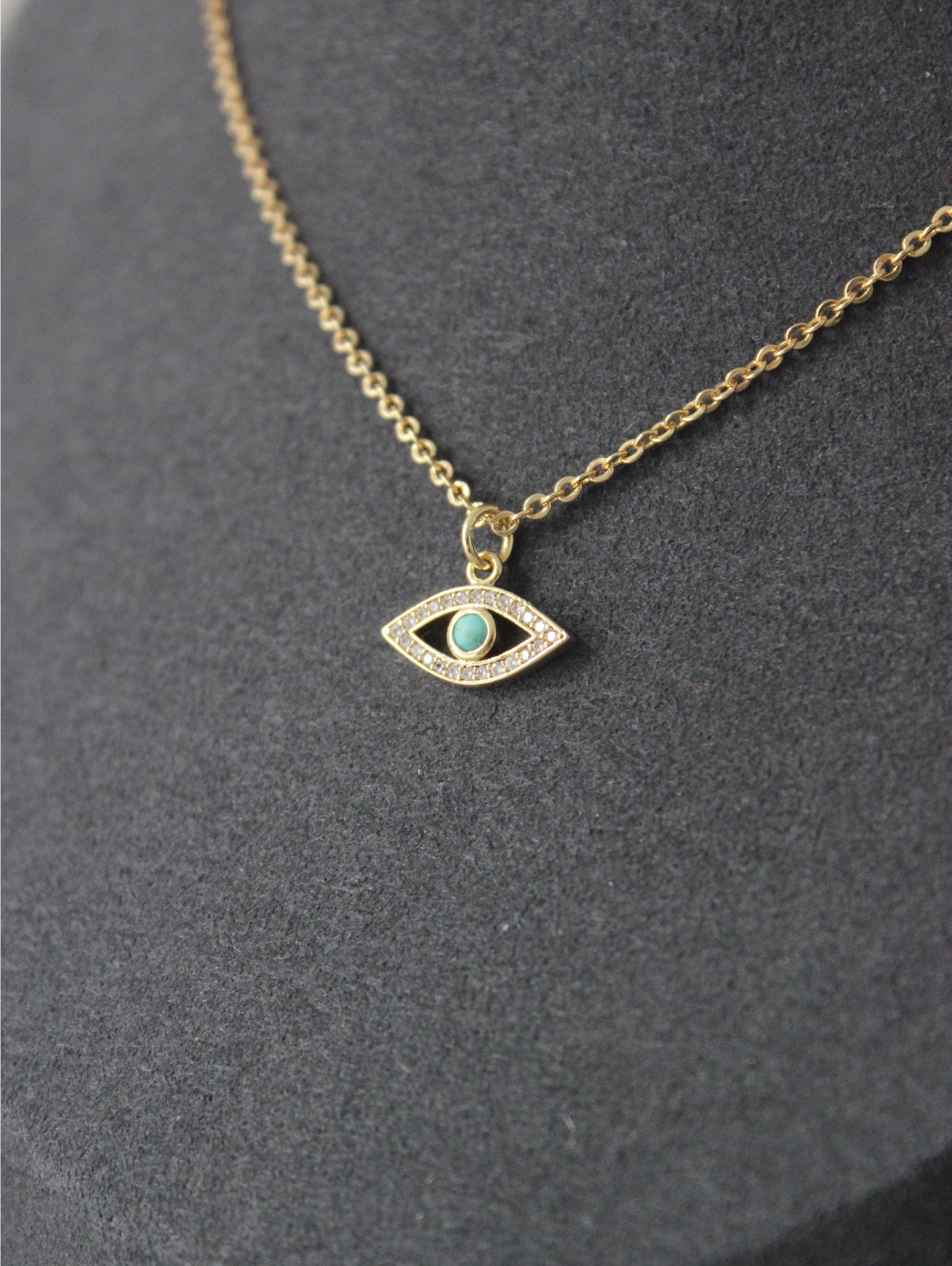 Turquoise Evil Eye Cubic Zirconia Necklace