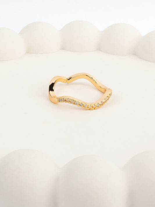 Wave Cubic Zirconia Ring