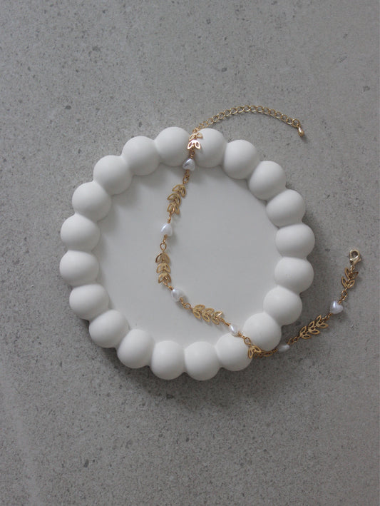 Leaf & Pearl Anklet
