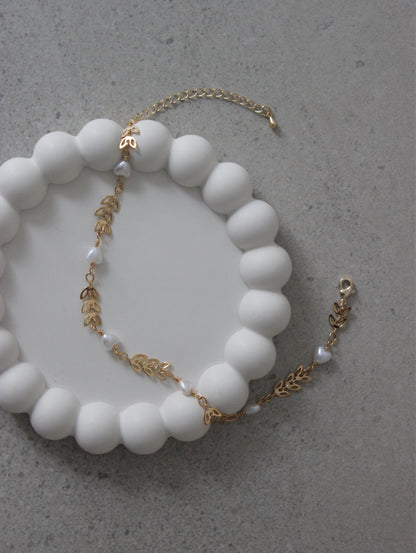 Leaf & Pearl Anklet