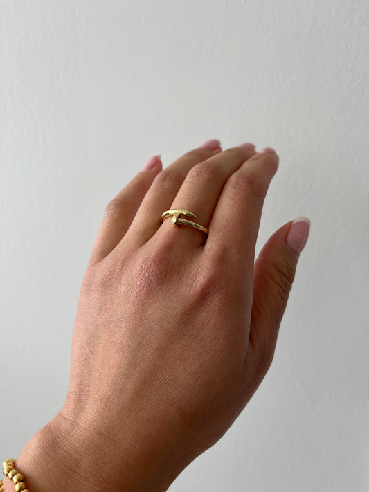 18K Gold Filled Modern Nail Ring