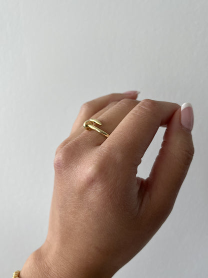 18K Gold Filled Modern Nail Ring