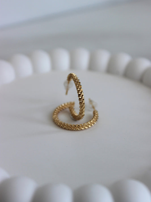 18K Gold Plated Prickly Hoops