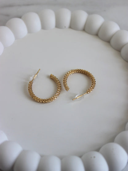 18K Gold Plated Prickly Hoops