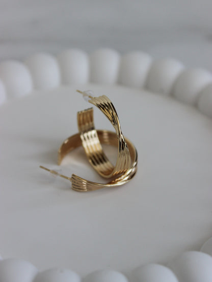 18K Gold Plated Subtle Twist Hoops