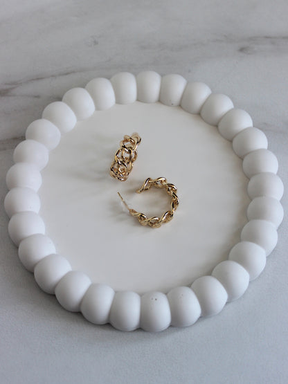 18K Gold Plated Thick Chain Hoops