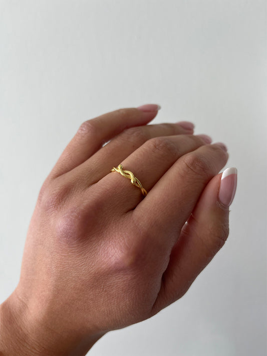 18K Vermeil Two Headed Snake Ring