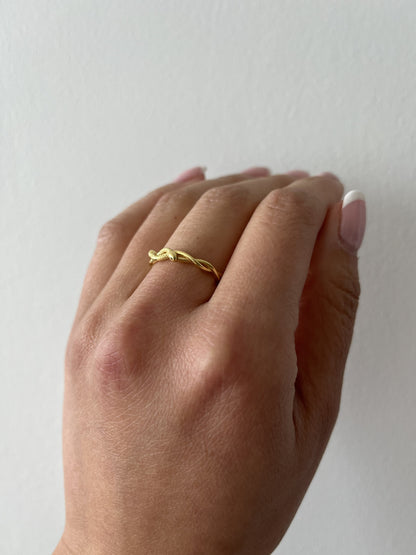 18K Vermeil Two Headed Snake Ring