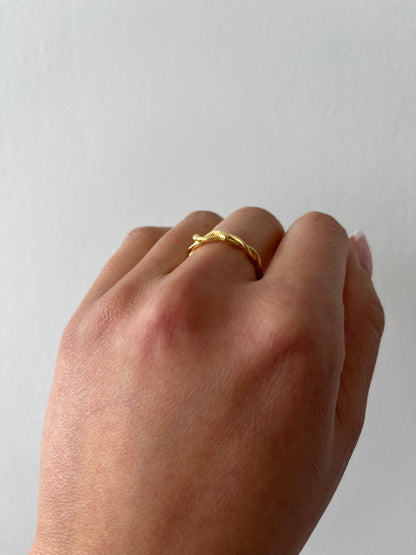 18K Vermeil Two Headed Snake Ring