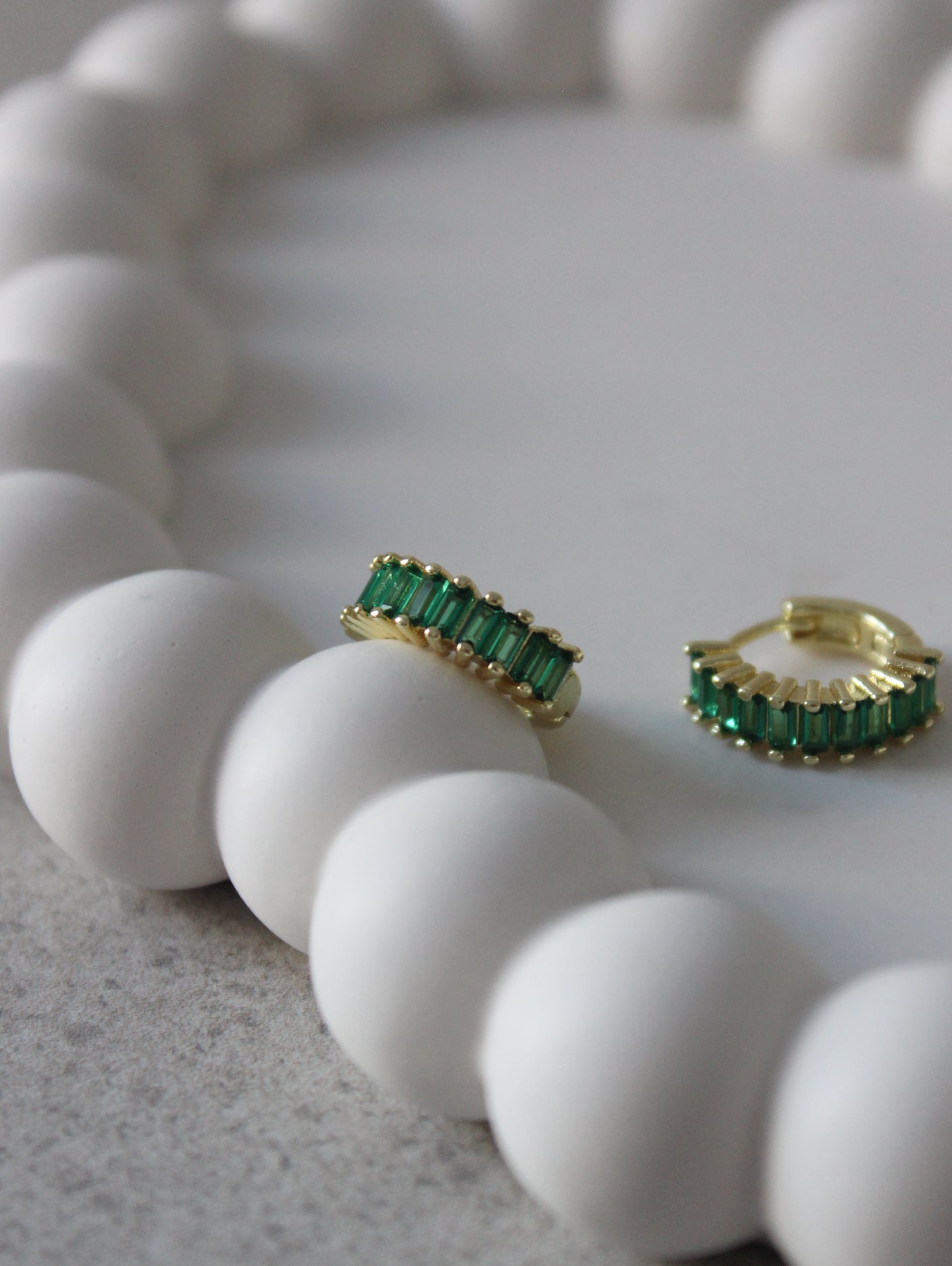 Vermeil Emerald Green Huggies